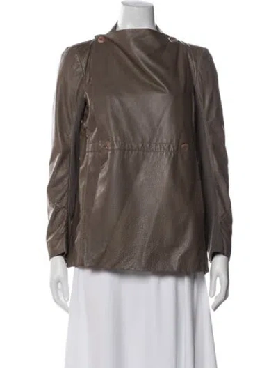 Pre-owned Rick Owens Lamb Leather Jacket In Neutral