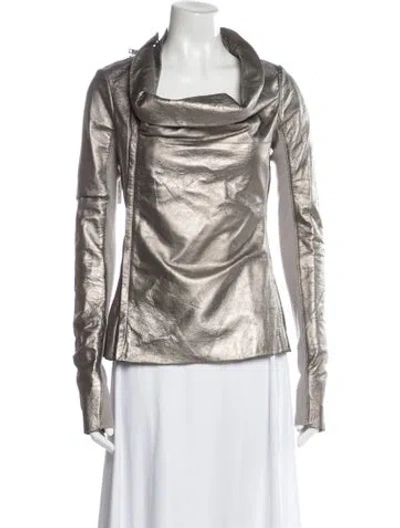 Pre-owned Rick Owens Lamb Leather Jacket In Neutral
