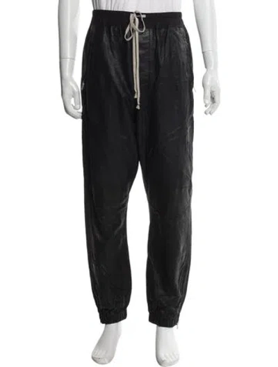 Pre-owned Rick Owens Lamb Leather Joggers In Black