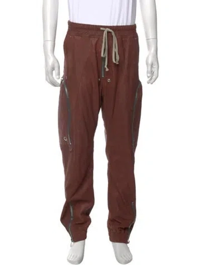 Pre-owned Rick Owens Lamb Leather Joggers In Brown