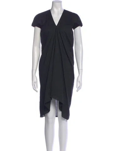 Pre-owned Rick Owens Lamb Leather Midi Length Dress In Black
