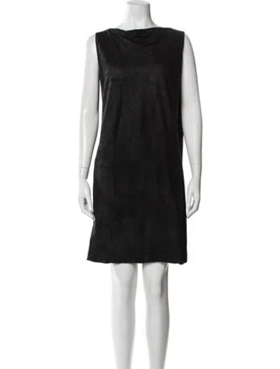 Pre-owned Rick Owens Lamb Leather Mini Dress In Black