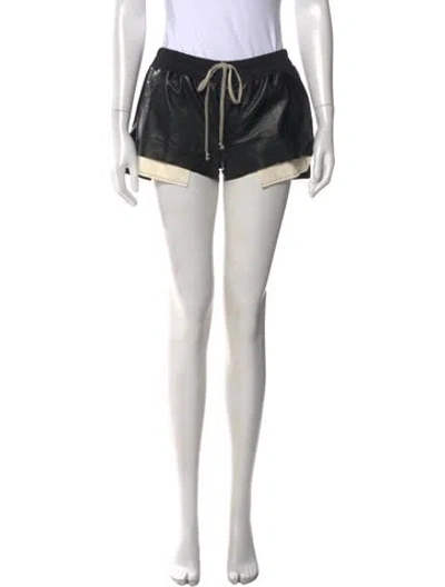 Pre-owned Rick Owens Lamb Leather Mini Shorts W/ Tags In Black