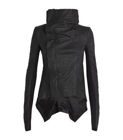 Rick Owens Lamb Leather Naska Biker Jacket In Black