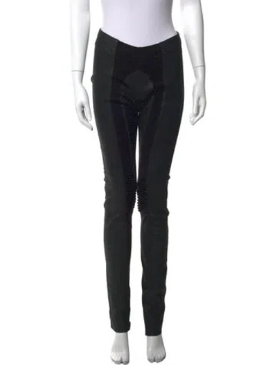 Pre-owned Rick Owens Lamb Leather Skinny Leg Pants In Black