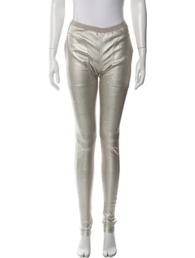 Pre-owned Rick Owens Lamb Leather Skinny Leg Pants In Blue