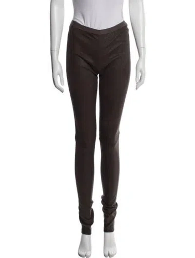 Pre-owned Rick Owens Lamb Leather Skinny Leg Pants In Neutral