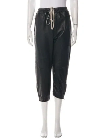 Pre-owned Rick Owens Lamb Leather Straight Leg Pants In Green