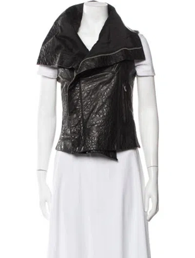 Pre-owned Rick Owens Lamb Leather Vest In Black