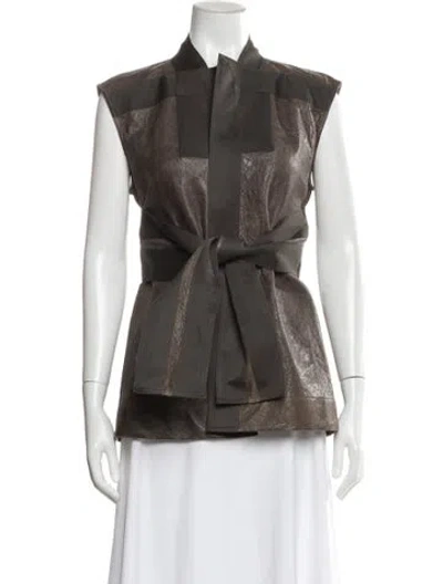 Pre-owned Rick Owens Lamb Leather Vest In Brown