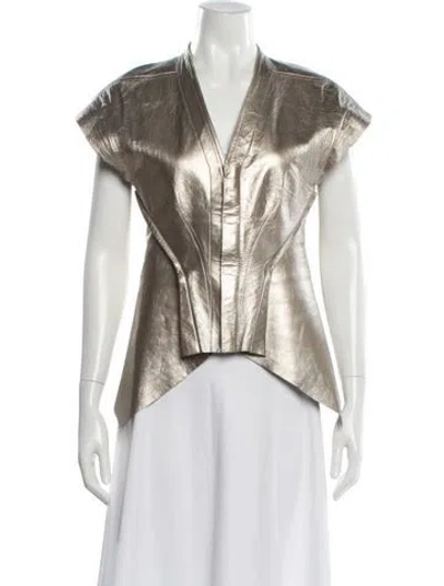 Pre-owned Rick Owens Lamb Leather Vest In Gray