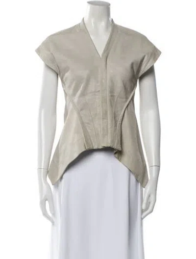Pre-owned Rick Owens Lamb Leather Vest In Neutral