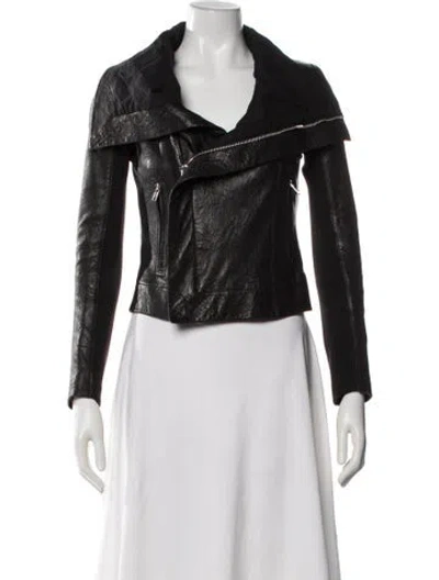 Pre-owned Rick Owens Lambskin Biker Jacket In Multi