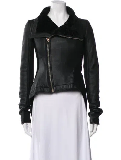 Pre-owned Rick Owens Lambskin Fur Jacket In Black