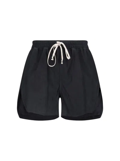 Rick Owens Lambskin Shorts In Black