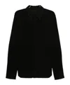 Rick Owens Lapel Long Sleeve Shirt In Black