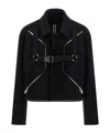 Rick Owens Lapel Long-sleeved Coat In Black