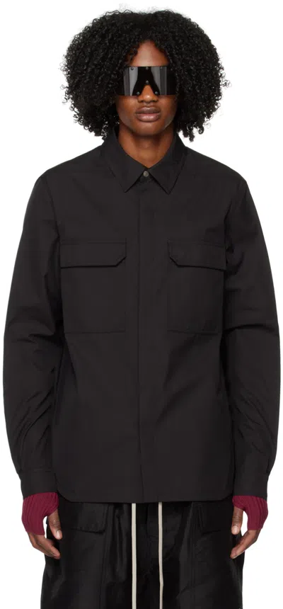 Rick Owens Lapel Shirt In Black