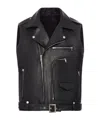 Rick Owens Black Hollywood Sl Jumbo Bauhaus Leather Vest In Black