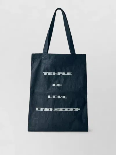 Rick Owens Large Tote Bag Drkshdw Shopper Logo In Blue