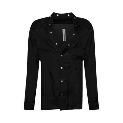 Pre-owned Rick Owens Larry Fog Pocket Shirt 'black' | Men's Size 50