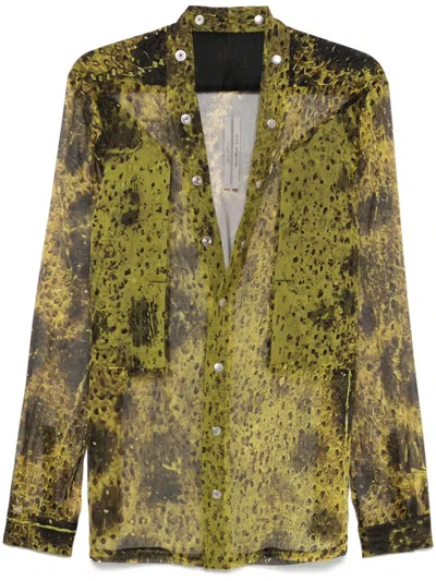 Rick Owens Larry Fogpocket Shirt In Green