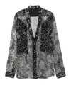 Rick Owens Men's Gauze Wolfish-print Larry Shirt In Black