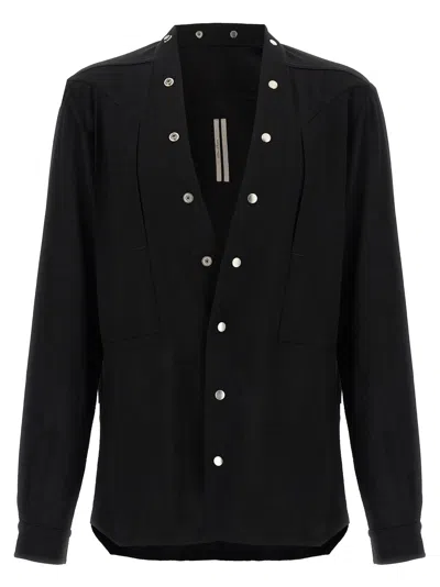 Rick Owens Larry Fogpocket Shirt In Black