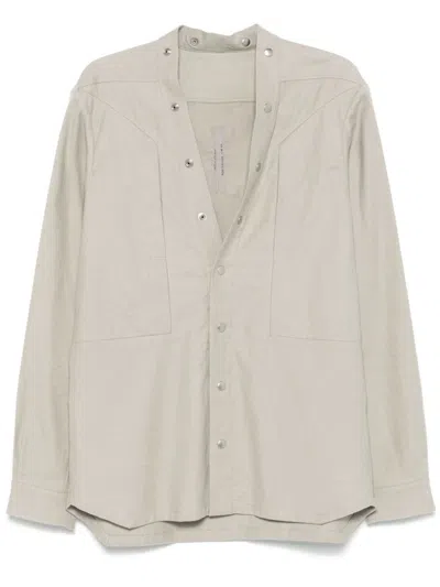 Rick Owens Larry Fogpocket Shirt In Grey