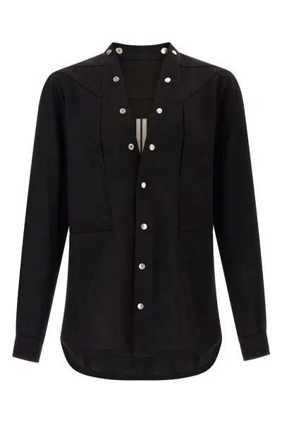 Rick Owens Larry Frogpocket Tailored Jacket Front Pockets In Black