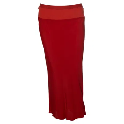 Pre-owned Rick Owens , Larry Fw19 Red Midi Skirt