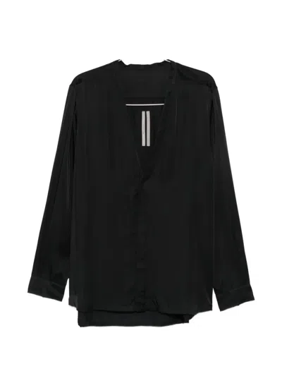 Rick Owens Larry V-neck Blouse In Black