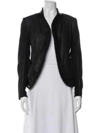Pre-owned Rick Owens Late 2000's - Early 2010's Lamb Leather Jacket In Black