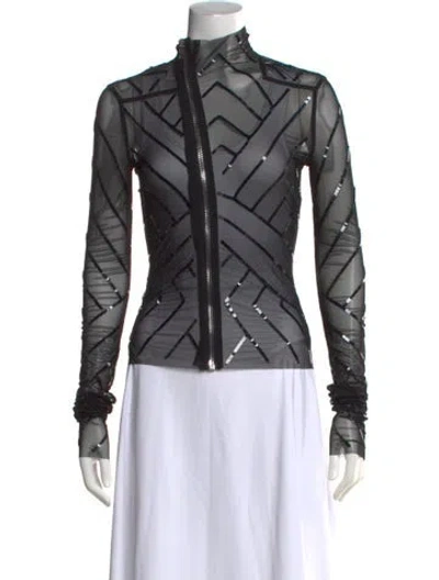 Pre-owned Rick Owens Late 2000's - Early 2010's Patterned Jacket In Black