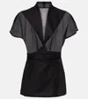 Rick Owens Laura Cotton Wrap Top In Black