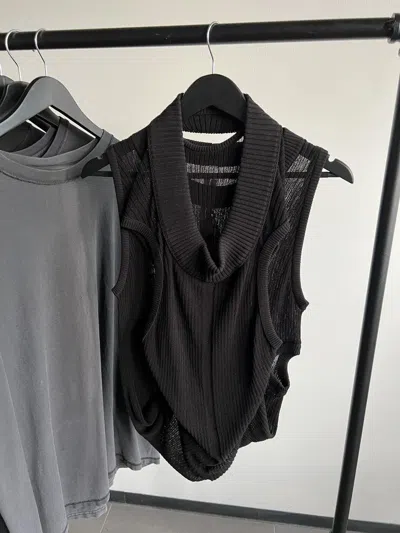 Pre-owned Rick Owens Layered Banana Tank Top In Black