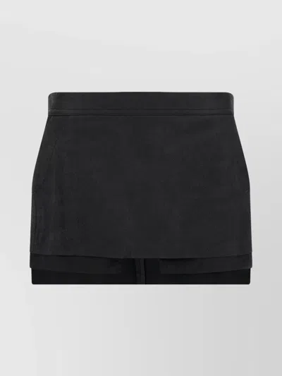 RICK OWENS LAYERED SIDE SLIT MINI SKIRT