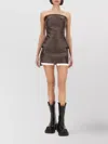 Rick Owens Brown Solid Strapless Top