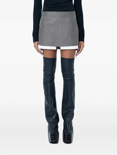 Rick Owens Layered-hem Mini Skirt In Gray