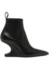 Rick Owens Leather Ankle Boots In Black