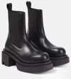 Rick Owens Womens Black Beatle Bogun Leather Heeled Boots In Black