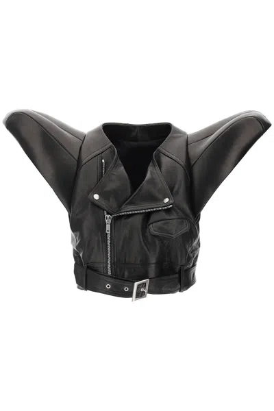 Rick Owens Leather Art Vest For Men In Black