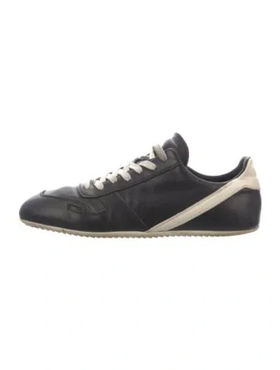 Pre-owned Rick Owens Leather Athletic Sneakers In Black/neutrals