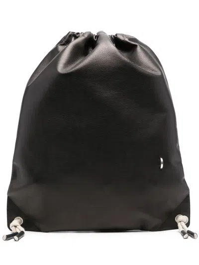 Rick Owens Leather Backpack In Black