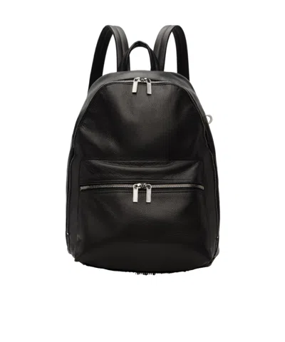 Rick Owens Leather Backpack In Black