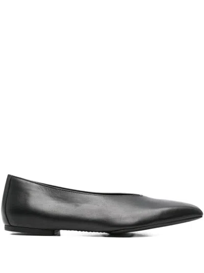 Rick Owens Leather Ballet Flats In Black