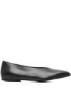 Rick Owens Leather Ballet Flats In Black