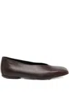 Rick Owens Leather Ballet Flats In Brown
