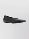 Rick Owens Leather Ballet Flats With Flat Sole And Square Toe In Black