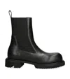 Rick Owens Beatle Gabe Leather Boots For Men In Black